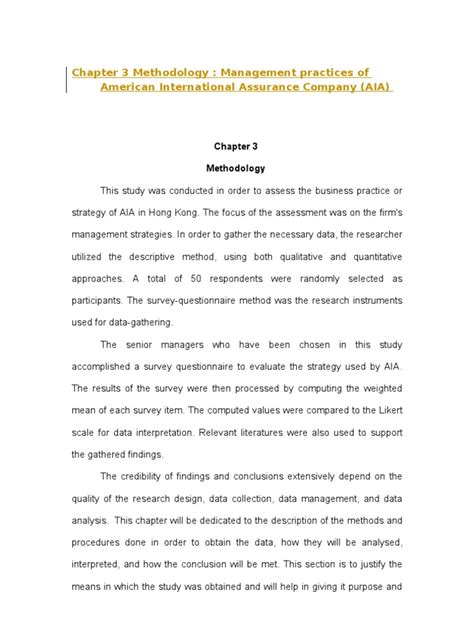 The methodology section, chapter three should reiterate the research questions and hypotheses, present the research design, discuss the participants the research design has several possibilities. Chapter 3 Methodology | Quantitative Research | Survey ...