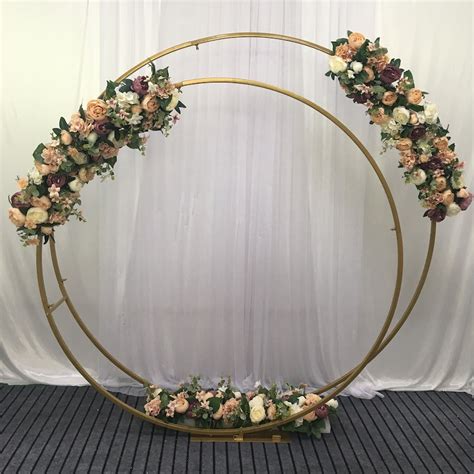 Double Circle Wedding Arch Backdrop Stand Metal Round Arch Etsy