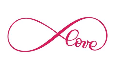 Premium Vector Love Word In The Sign Of Infinity Sign On Postcard To