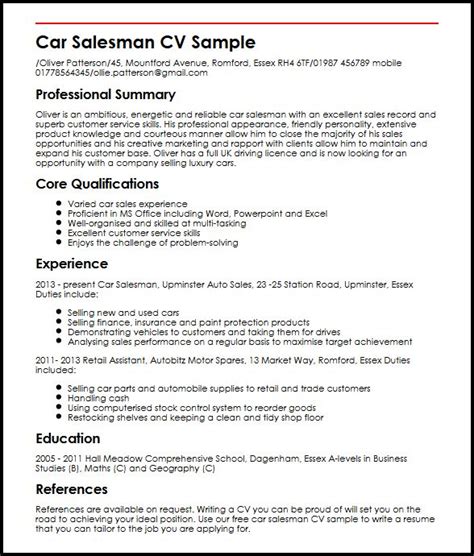 Pdf drive is your search engine for pdf files. Use this #1 car salesman CV example to start yours ...