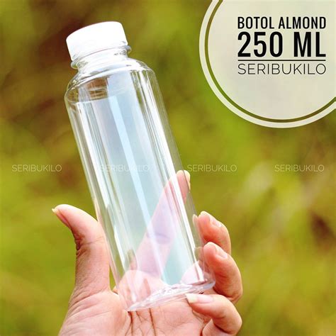 ukuran stiker botol almond 250ml