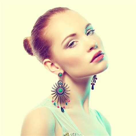 Portrait Of Beautiful Young Woman With Earring Portrait Jewelry
