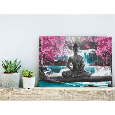 Tableau à Peindre Soi Même Buddha And Waterfall Artgeist Rose