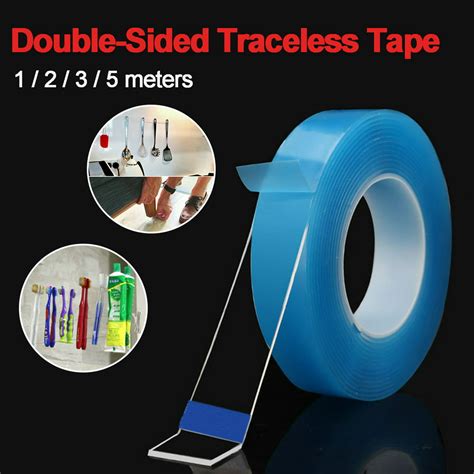1235m Reusable Double Sided Tape Heavy Duty Adhesive Transparent