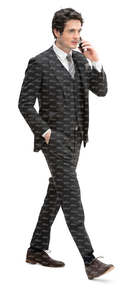 Man In A Formal Black Suit Walking Vishopper