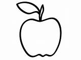 Apple Coloring Preschool Printable sketch template