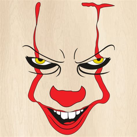 Pennywise Red Face Svg Pennywise Clown Png It Clown Vector File