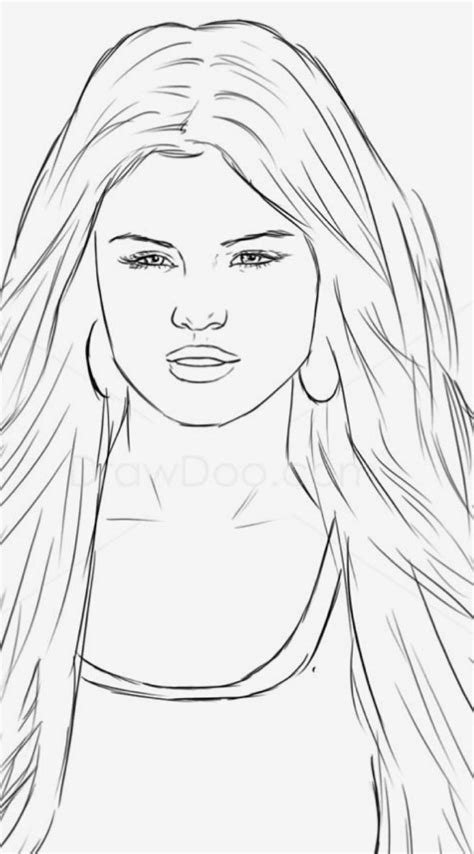 How To Draw Selena Gomez Easy Selena Gomez Drawing Ea