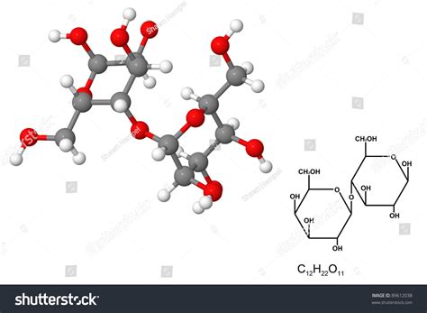 Dmodel Lactose Molecule Chemical Formula Isolated Stok Ll Strasyon