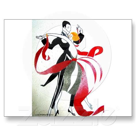 Ballroom Dancing 2 Black And Whitecolor Postcard Zazzle Art Deco