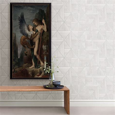 2908 25320 Cheverny Light Grey Geometric Wood Wallpaper