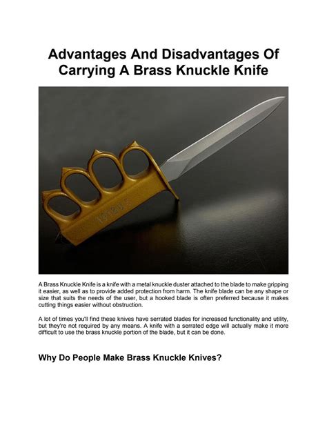 Advantages And Disadvantages Of Carrying A Brass Knuckle Knife By Ashly Brine Issuu