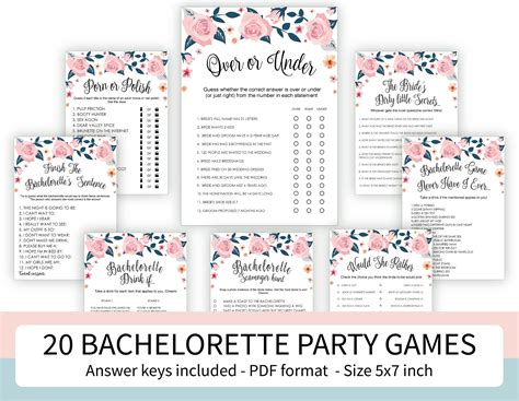 Bachelorette Party Game Bridal Shower Games Printable Bridal Etsy