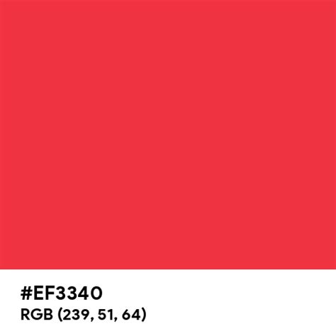 Red Pantone Color Hex Code Is Ef3340