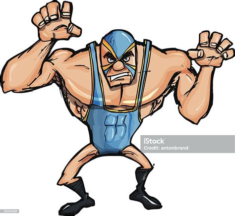 Angry Cartoon Wrestler Stock Illustration Download Image Now