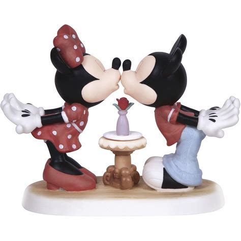 Precious Moments Love At First Kiss Figurine Wayfair Mickey And