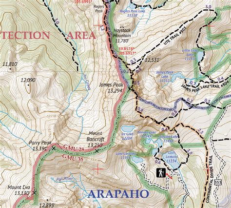 Indian Peaks And James Peak Wilderness Map Outdoor Trail Maps