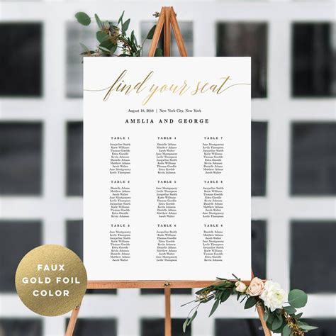 Printed Wedding Seating Chart Wedding Seating Chart Custom Seating Chart Sign Personalized