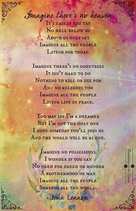 Nothing to kill or die for. Pin by Sarah Miller on The Music I Love! | Imagine lyrics ...