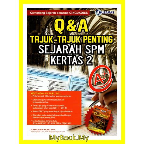 Di sini admin kongsikan koleksi kertas soalan dan skema jawapan bagi peperiksaan percubaan spm tahun 2019 untuk rujukan para pelajar. MyB Buku 2019 : Q & A Tajuk-Tajuk Penting Sejarah SPM ...