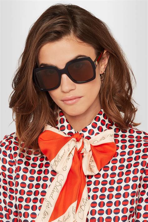 Gucci Oversized Square Frame Glittered Acetate Sunglasses Net A Portercom Fashion