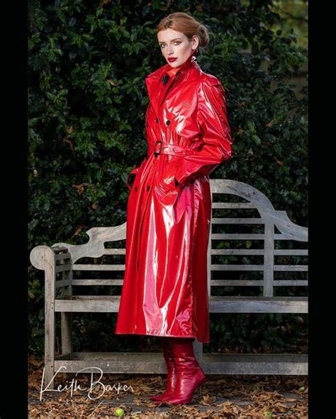Keith Barker Weather Vain Mack Red Leather Jacket Raincoat Long Sleeve Dress London Shirt
