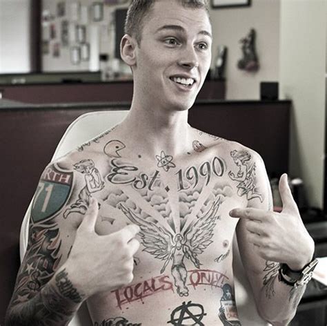 Machine gun kelly shares his biggest weakness & reveals his mystery woman on thirst trap | elle. Machine Gun Kelly's tattoos> | MGK | Pinterest | Machine ...