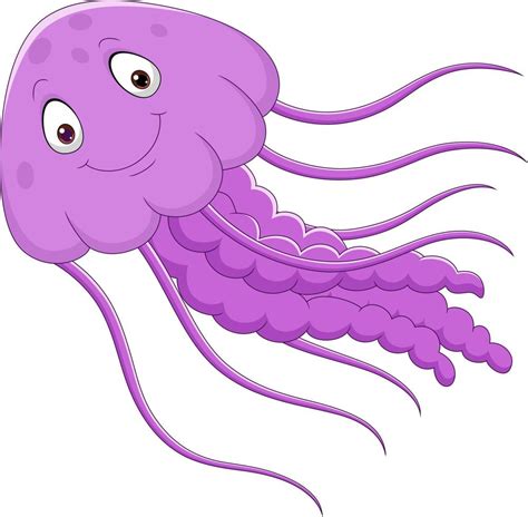 Cartoon Funny Jellyfish On White Background 5161969 Vector Art At Vecteezy