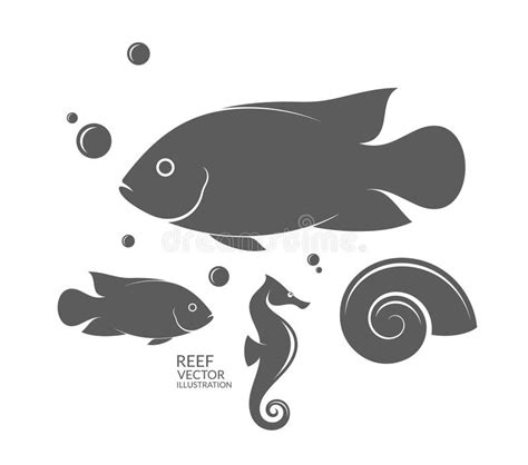 Pescado Criatura Del Mar Ilustración Del Vector Ilustración De