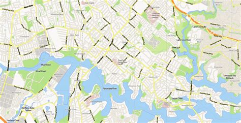 Sydney Vector Map Australia Printable City Plan V308 Full Editable