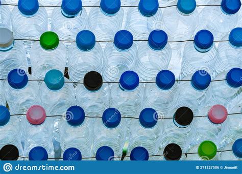 Beautiful Wall Made Of Multi Colored Recycled Plastic Bottlesbottle