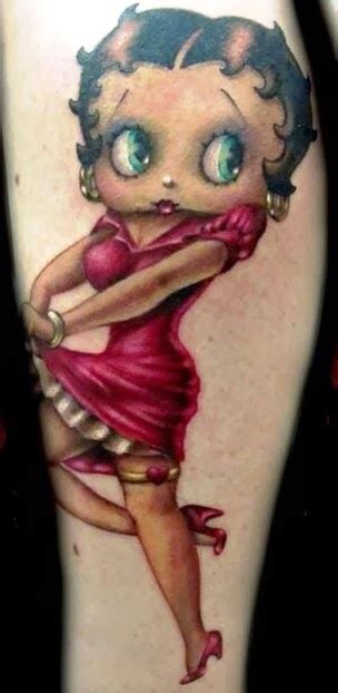 Τhe Diachronic Betty Boop In A Beautiful Performance Leg Tattoo