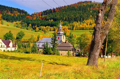 Autumn Village Fall Silent Autumn Grass Falling Bonito Foliage