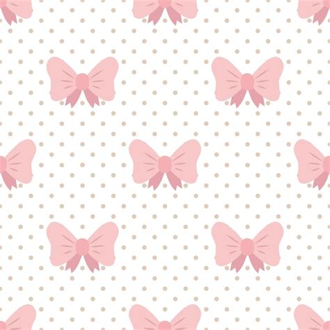 Premium Vector Pink Bows Seamless Cartoon Wallpaper