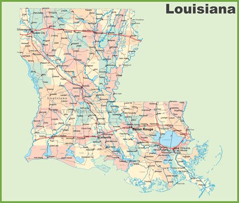 Road Map Of Louisiana With Cities Louisiana Map Map Louisiana