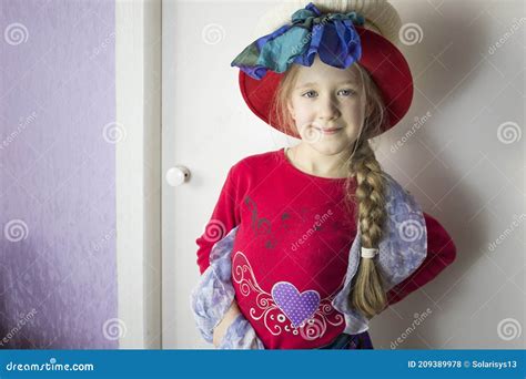 Pretty Little Girl In Summer Hat Stock Photo Image Of Childhood Face
