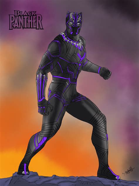 Digital Drawing Of Black Panther By Me Marvelstudios