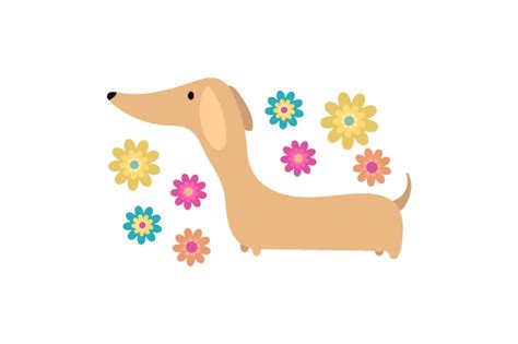 Retro Spring Dog And Flowers Svg Cut File By Creative Fabrica Crafts