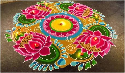Designs of rangoli for diwali are being made traditionally for thousands of years. Happy Diwali 2019: Images, wishes, rangoli design ...
