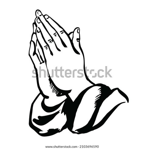 Human Hands Folded Prayer Turning God Stock Vector Royalty Free