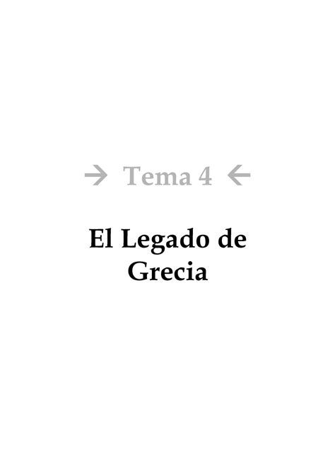 0 Tema 4 El Legado De Grecia Tema 4 El Legado De Grecia La Grecia