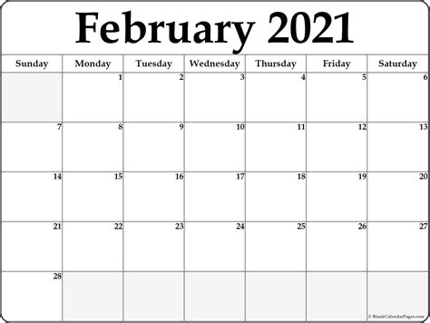 Print february 2021 calendar and enter your holidays, occasions and appointments. Printable Blank Monthly Calendar Template 2021 - Example Calendar Printable