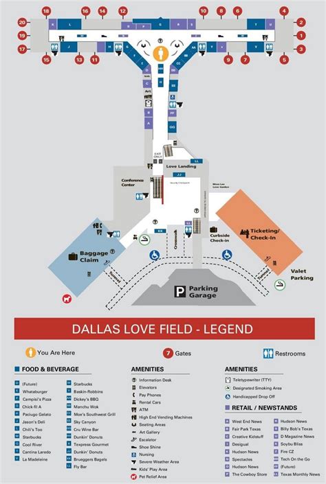 Dallas Love Field Airport Map Airport Map Dallas Love Field Airport