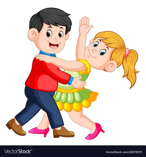 Illustration Of The Beautiful Girl Dancing Salsa With Her Boy Download