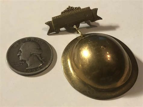 Antique Wwi Us Army Doughboy Helmet Sweetheart Lapel Pin Home Front