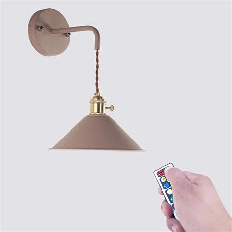 Gling Industrial Retro Iron Wall Lamp Led Remote Control Battery