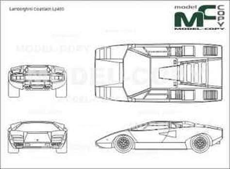 Lamborghini Countach Lp400 2d Drawing Blueprints 21042 Model