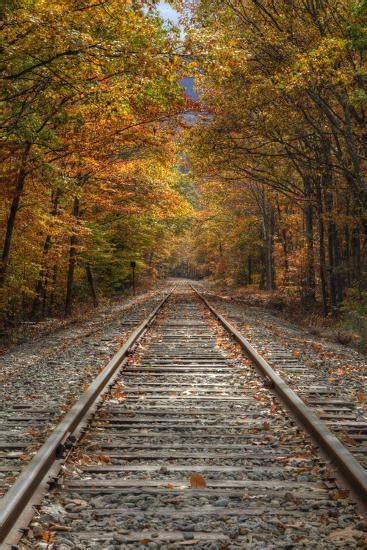 Autumn Railroad Tracks White Mountain New Hampshire Photographic