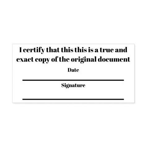 Certified True Copy With Date And Signature Self Inking Stamp Zazzle