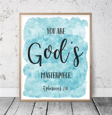 You Are Gods Masterpiece Ephesians 210 Bible Verse Etsy